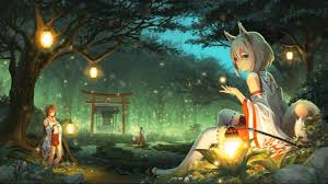 Kitsune Wallpaper Fond D Ecran Pc Art Anime Univers Manga
