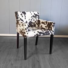 black faux cow print ikea nils chair cover in 2021 chair cover cow print ikea armchair