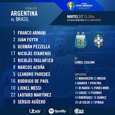 Such a thrilling match between argentina and brazil is going to be in the copa america 2021 final. Argentina Football Media Eng On Twitter Official Argentina Line Up Vs Brazil Copaamerica Vamosargentina