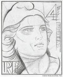 Marianne Type Gandon Croquis Preparatoire Croquis Timbre Marianne Marianne