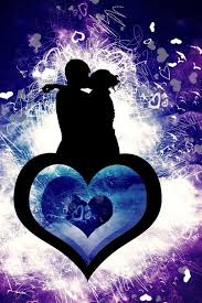 Kissing Couple On Blue Heart Romantic Love Images Love Wallpaper Romantic Wallpaper