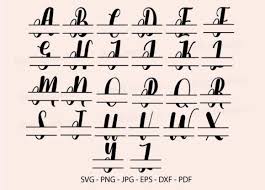 Find your free alphabet and number svg files here. Split Monogram Svg 26 Individual Graphic By Redcreations Creative Fabrica