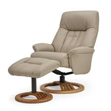 Dunelm Nelson Swivel Recliner Chair Natural Cream Faux Leather Chair Matching Padded Footstool Swivel Recliner Best Recliner Chair Swivel Recliner Chairs