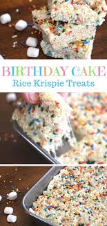 Birthday Cake Rice Krispie Treats Nutrition Birthday Cake Rice Krispie Treats Made With Funfetti Cake Mix Ooey Gooey Krispie Krispie Treats Recipe Rice Krispie Treats Cake Rice Krispie Treats Birthday