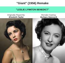 Breaking Casting News على X: "#BreakingNews Shangri-La Entertainment has  announced a 2025 remake of the drama/western film "Giant" (1956) starring  Barbara Stanwyck as "Leslie Lynnton Benedict," James Stewart as "Jordan  'Bick' Benedict