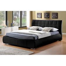 Adrian Upholstered Bed Frame Wade Logan Size Super King 6 Colour Black Leather King Size Bed Leather Bed