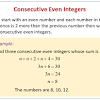 Since the problem requires you to use two consecutive integers, the integer next to x will be (x + 1). 1
