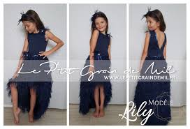 Robe ceremonie fille pour bébés de 6 à 23 mois! Robe En Plumes Asymetrique Enfant Mariage Ceremonie Gatsby Lily Le P Tit Grain De Mil