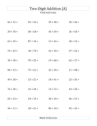 Here is our selection of double digit addition with regrouping worksheets for learning to add 2 digit numbers. Horizontal Two Digit Addition No Regrouping A