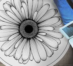 High res jpeg, 3000x3000 px, 300 dpi, tileable * colors. Round Daisy Flower Floral Vinyl Rug Tenstickers