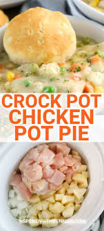 Crock Pot Chicken Pot Pie With Biscuits Spend With Pennies In 2020 Chicken Crockpot Recipes Crockpot Chicken Pot Pie Crockpot Recipes Slow Cooker