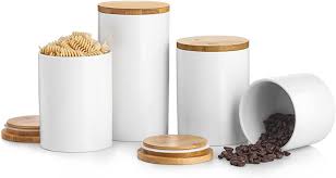 But did you check ebay? Buy Kitchen Canister Sets For Kitchen Counter Beyonda White Ceramic Kitchen Canisters Set Of 4 Airtight Food Storage Ceramic Jar With Wooden Lid Portable Coffee Canister For Tea Sugar Ground Coffee Spices