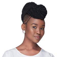 It integrates layered and blunt cuts, varied lengths, a bold pop of bright blue color on the top layer of the hair, and side designs. Afro Kinky Bulk Afro Kinky Synthetic Hair Extensions Darling