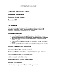 Traditionally, an administrative assistant job description highlights the importance of organisation skills, communication skills and the capacity to manage several tasks or requests simultaneously. Z8cii Administrative Assistant Job Description New Britain Borough