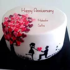 Romantic Anniversary Cake Customs Names Write Image Happy Anniversary Cakes Anniversary Cake Marriage Anniversary Cake