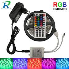 Led Strip Light Smd 5050 Rgb Strip Ribbon Diode Tape Rgb 5050 Dc 12v 5m 10m Flexible Strip Full Set Diy Controller And Adapter Www Qualityonlinestores Com