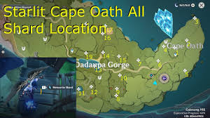 Use cryo to create path ( starfell valley). Starlit Cape Oath All Meteorite Shards Location Genshin Impact Unreconciled Stars Event Youtube