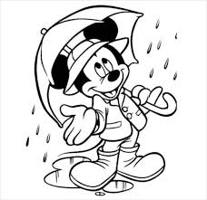 Touch device users, explore by. Coloring Pages Mickey Mouse In Rain Coloring Page