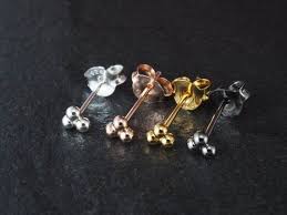 Trinity Earring Three Ball Ear Stud Triple Dot Triangle Etsy Ear Studs Cartilage Earrings Stud Stud Earrings
