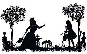 Black Alice In Wonderland Art Alice In Wonderland Book Art The Queen Of Hearts Croquet Ground Black And White Monochrome Literary Illustration Giclee Illustrated Print In 2020 Alice In Wonderland Silhouette Alice In Wonderland Book Wonderland