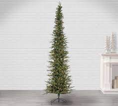 Pre Lit Narrow Lincoln Pine Artificial Christmas Trees Pottery Barn