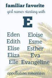 Girl Names Starting With E Eva Emery Evangeline Appellation Mountain Biblical Girl Names Girl Names Popular Girl Names