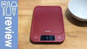 The lcd display in the front of the device displays the weight of any object in both metric and imperial units; Salter Slim 5kg Digital Kitchen Scale Red Review Youtube