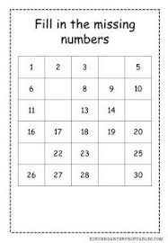 Fill In The Missing Numbers 1 30 Worksheets Free Printables Sentences Kindergarten Worksheets Math Worksheets
