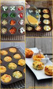 Mini Omelets Perfect For Breakfast On The Go Easy Brunch Recipes Food Healthy Egg Breakfast