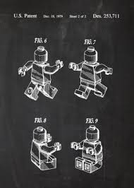Lego Minifigure Patent Drawing 2 Blueprint Blackboard Patent Drawing Patents Vintage Art Artistic Designer Lego Art Print Lego Patent Lego Poster