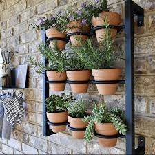 Metal Steel Terracotta Plant Pot Holder Wall Hanging Frame Etsy Hanging Planters Indoor Herb Garden Wall Herb Garden Pots