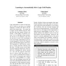 Check spelling or type a new query. Learning To Automatically Solve Logic Grid Puzzles Acl Anthology