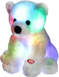Amazon Com Bstaofy Glow Polar Bear Led Stuffed Animals Night Light Soft Plush Adorable Floppy Toy Gift For Kids On Christmas Birthday Festival Occasions 9 5 White Toys Games