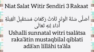 Hanya saja untuk shola witir bisa dilaksanakan hanya satu rakaat. Niat Shalat Tarawih Dan Shalat Witir 3 Rakaat 1 Salam Youtube