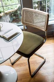 Amazon Com Edloe Finch Set Of 2 Mid Century Modern Dining Room Chairs Velvet Cushions Rattan Midcentury Modern Dining Chairs Dining Chairs Retro Dining Chairs