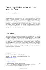 Pdf Comparing And Delivering Juvenile Justice Across The World