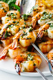 Remove from skewers and serve on a bed of pasta with sauce for a great grilled marinated shrimp. Garlic Grilled Shrimp Skewers Downshiftology