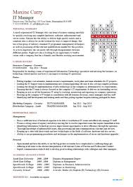 It Manager Resume Crossword Example Template Cv Download Information Technology Free Y Medical Assistant Resume Teacher Resume Template Accountant Resume