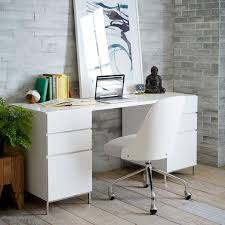 Embrace the fresh style of this contemporary lacquer writing desk. Lacquer White Storage Desk