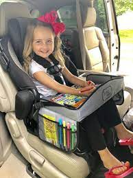 Kid S Portable Travel Tray For Road Trips In The Car Seat Airplane Or Stroller Desk Surface For Tablet Drawing Writing Games Eating Travel Tray Car Seats Cars Organization