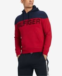 Tommy Hilfiger Men S Colorblocked Hoodie Created For Macy S Red Xxl Tommy Hilfiger T Shirt Tommy Hilfiger Sweater Mens Sweatshirts
