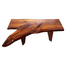 It made perfect sense as tree slabs or live edge wood was readily available. Live Edge Solid Slab Coffee Table Or Bench In The Style Of George Nakashima For Sale At 1stdibs