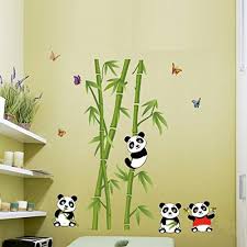 This could range from an extravagant living room wall adorned with bamboo poles and cool led lighting to a simple partition between rooms that is crafted out of bamboo. Home Decoration Cartoon Panda Bear Bamboos Jyp Diy Removable Wall Stickers Paintings Art Wall Decal Mural For Kids Rooms Children Bedroom Kindergarten Classroom Decoration Wantitall