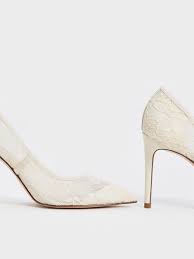 Cream Lace Stiletto Pumps Charles Keith Pl