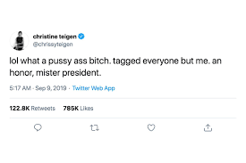 From anecdotes about her family to sassy replies to internet trolls to random (and always and that includes her many thoughts (and expertise!) when it comes to the culinary world, because when chrissy tweets about food, she really. Chrissy Teigen S Best Ever Funny Tweets In Honour Of Her Birthday Glamour Uk