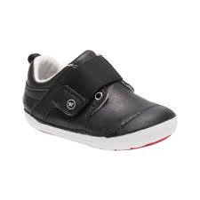 infant stride rite sm cameron sneaker size 35 w black leather