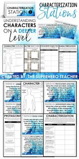 Characterization Stations For Any Novel Or Short Story Grades 7 12 Understa Middle School Language Arts Teaching High School English High School Activities
