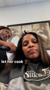 Getting my hair done at Silk and Blow while soaking up vacation vibes! 🎉✨  Nothing like a fresh style and some Glorilla to set the mood. #VacationMode  #HairGoals #GoodVibes