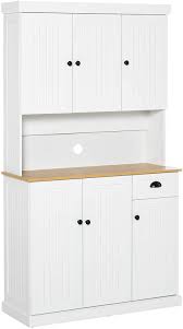 A wide variety of kitchen hutch options are available to you, such as appearance, specific use. Amazon Com Homcom 71 Wood Kitchen Pantry Storage Cabinet Microwave Oven Stand With Storage White Oak Grain Furniture Decor