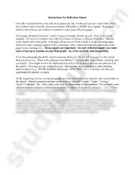 A reflection paper refers to one where the student expresses their thoughts and sentiments about specific issues. Reflective Essay My Job Shadowing Process Www Fuelcellstore Com